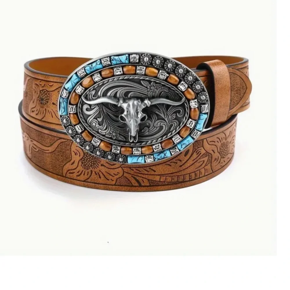 NeW! Boho Western-steer belt - Picture 1 of 4